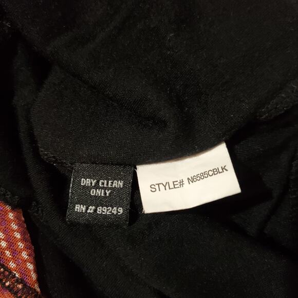 Lynn Ritchie 100% Silk Mesh Artsy Boho Print 3/4 Sleeve N-Neck Top Womens Size M - Picture 7 of 10